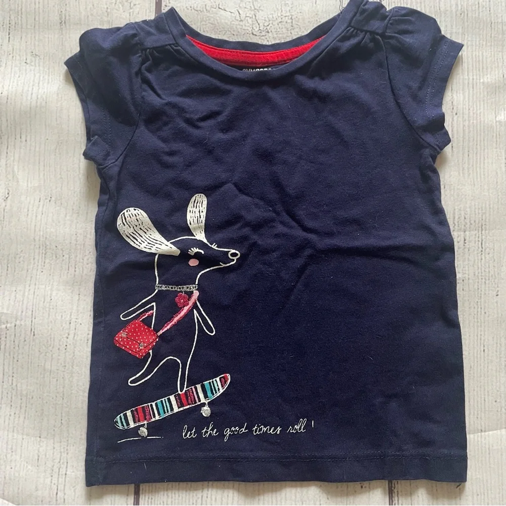 Gymboree Navy Skateboarding Dog Shirt Size 12-18 months